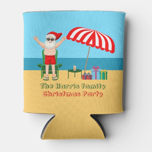 Weihnachts-Weihnachtsmann-Claus Custom-Party Dosenkühler (Vorderseite)