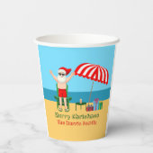Weihnachts-Weihnachtsmann-Claus Custom-Party Pappbecher (Rückseite)