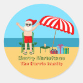 Weihnachts-Weihnachtsmann-Claus Custom-Party Runder Aufkleber (Vorderseite)