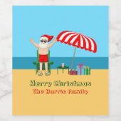 Weihnachts-Weihnachtsmann-Claus Custom-Party Weinetikett (Einzelnes Label)