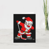 Weihnachts Weihnachtsmann-Dabbing Hockey Player Bo Karte (Vorderseite)