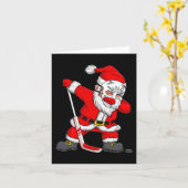 Weihnachts Weihnachtsmann-Dabbing Hockey Player Bo Karte (Gelbe Blume)
