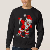 Weihnachts Weihnachtsmann-Dabbing Hockey Player Bo Sweatshirt (Vorderseite)