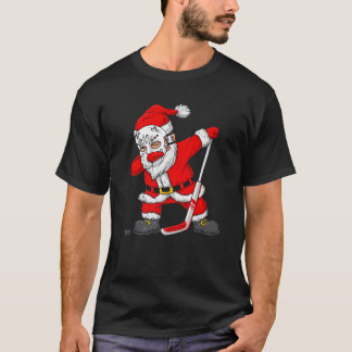 Weihnachts Weihnachtsmann-Dabbing Hockey Player Bo T-Shirt