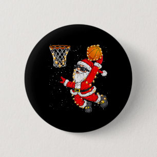 Weihnachts Weihnachtsmann Dunking a Bysketbyll Xma Button