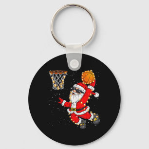 Weihnachts Weihnachtsmann Dunking a Bysketbyll Xma Schlüsselanhänger