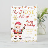 Weihnachts-Weihnachtsmann Einladung zum Geburtstag (Stehend Vorderseite)