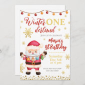 Weihnachts-Weihnachtsmann Einladung zum Geburtstag (Vorne/Hinten)