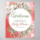 Weihnachts-Weihnachtsmann-Elephant-Kinderdusche Be Poster (Vorne)