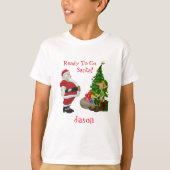 Weihnachts-Weihnachtsmann-Elf-Kind Name T-Shirt (Vorderseite)