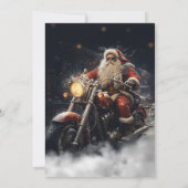Weihnachts-Weihnachtsmann fährt Motorrad Einladung (Rückseite)