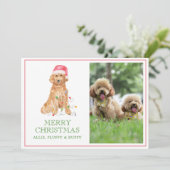 Weihnachts-Weihnachtsmann-Foto Feiertagskarte (Stehend Vorderseite)