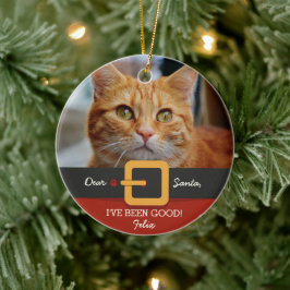 Weihnachts-Weihnachtsmann-Foto und Name Custom Keramik Ornament