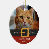 Weihnachts-Weihnachtsmann-Foto und Name Custom Keramik Ornament (Rechts)