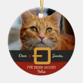 Weihnachts-Weihnachtsmann-Foto und Name Custom Keramik Ornament (Vorne)