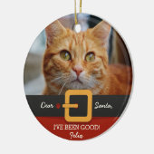 Weihnachts-Weihnachtsmann-Foto und Name Custom Keramik Ornament (Links)