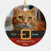 Weihnachts-Weihnachtsmann-Foto und Name Custom Keramik Ornament (Hinten)