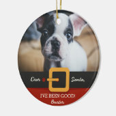 Weihnachts-Weihnachtsmann-Foto und Name Custom Keramikornament (Links)