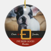 Weihnachts-Weihnachtsmann-Foto und Name Custom Keramikornament (Hinten)