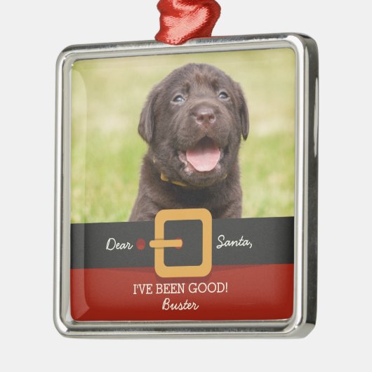 Weihnachts-Weihnachtsmann-Foto und Name Custom Ornament Aus Metall (Links)