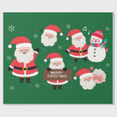 Weihnachts-Weihnachtsmann Geschenkpapier (Flach)