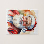 Weihnachts-Weihnachtsmann-Gesicht Portrait Custom Puzzle (Horizontal)