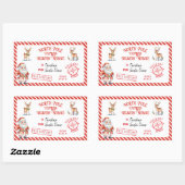 Weihnachts-Weihnachtsmann gibt Nordpol-Lieferung Rechteckiger Aufkleber (Blatt)