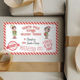 Weihnachts-Weihnachtsmann gibt Nordpol-Lieferung Rechteckiger Aufkleber