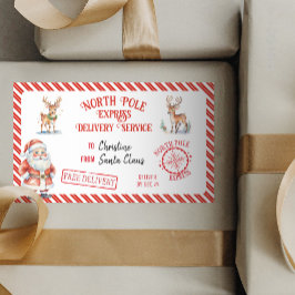 Weihnachts-Weihnachtsmann gibt Nordpol-Lieferung Rechteckiger Aufkleber