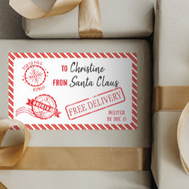 Weihnachts-Weihnachtsmann gibt Nordpol-Lieferung Rechteckiger Aufkleber