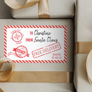 Weihnachts-Weihnachtsmann gibt Nordpol-Lieferung Rechteckiger Aufkleber