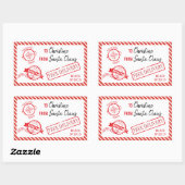 Weihnachts-Weihnachtsmann gibt Nordpol-Lieferung Rechteckiger Aufkleber (Blatt)