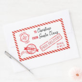 Weihnachts-Weihnachtsmann gibt Nordpol-Lieferung Rechteckiger Aufkleber (Umschlag)