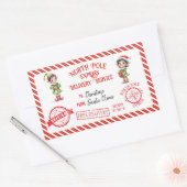 Weihnachts-Weihnachtsmann gibt Nordpol-Lieferung Rechteckiger Aufkleber (Umschlag)