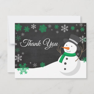 Weihnachts-Weihnachtsmann-grüne Dankeskarten Dankeskarte