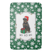 Weihnachts Weihnachtsmann Hat Rottweiler Dog Funny Badematte (Vorderseite Vertikal)