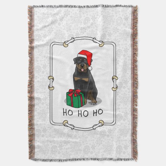 Weihnachts Weihnachtsmann Hat Rottweiler Dog Funny Decke (Vorderseite Vertikal)