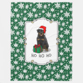 Weihnachts Weihnachtsmann Hat Rottweiler Dog Funny Fleecedecke (Vorderseite)