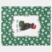 Weihnachts Weihnachtsmann Hat Rottweiler Dog Funny Fleecedecke (Vorderseite (Horizontal))