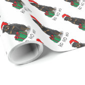 Weihnachts Weihnachtsmann Hat Rottweiler Dog Funny Geschenkpapier (Rolleneckpunkt)