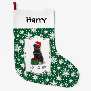 Weihnachts Weihnachtsmann Hat Rottweiler Dog Funny Großer Weihnachtsstrumpf