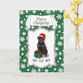 Weihnachts Weihnachtsmann Hat Rottweiler Dog Funny Karte (Gelbe Blume)
