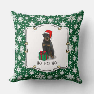 Weihnachts Weihnachtsmann Hat Rottweiler Dog Funny Kissen