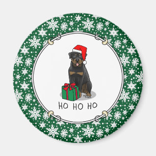 Weihnachts Weihnachtsmann Hat Rottweiler Dog Funny Magnet