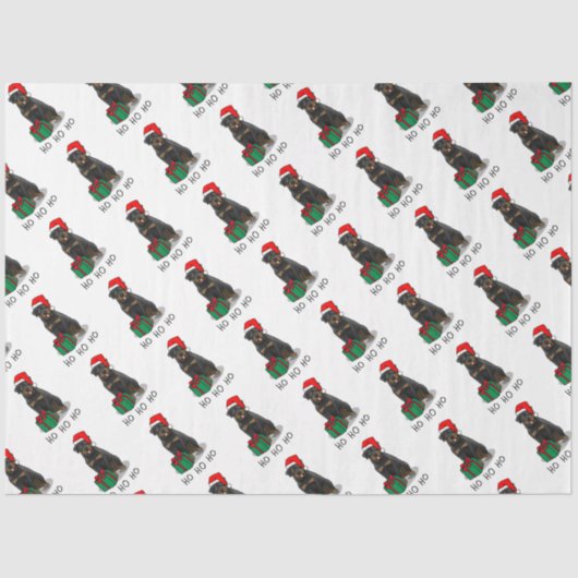 Weihnachts Weihnachtsmann Hat Rottweiler Dog Funny Seidenpapier (Vorderseite)