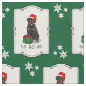 Weihnachts Weihnachtsmann Hat Rottweiler Dog Funny Stoff (Nahaufnahme)