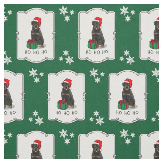 Weihnachts Weihnachtsmann Hat Rottweiler Dog Funny Stoff (Muster)