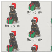 Weihnachts Weihnachtsmann Hat Rottweiler Dog Funny Stoff (Nahaufnahme)