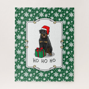 Weihnachts Weihnachtsmann Hat Rottweiler Hund Nied Puzzle