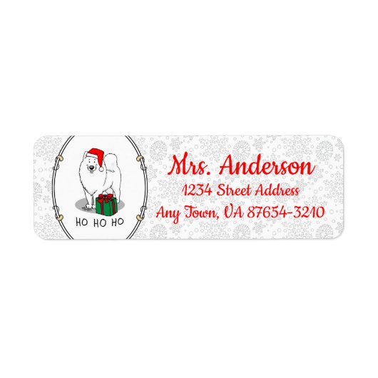 Weihnachts Weihnachtsmann Hat Samoyed Hund Niedlic (Vorne)